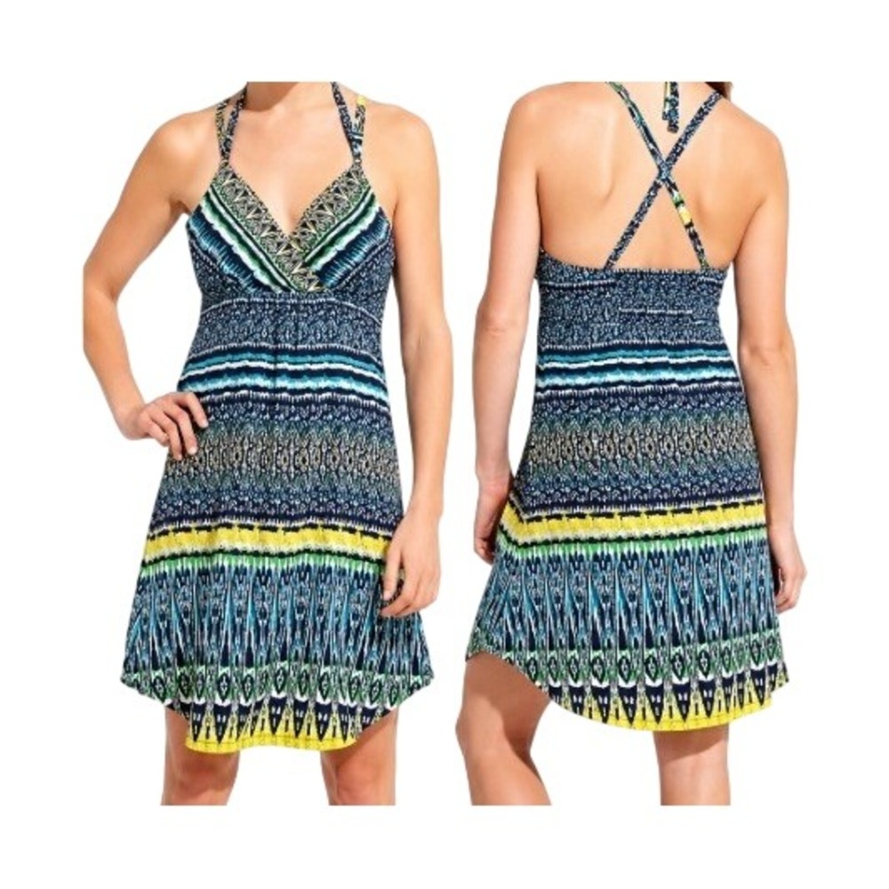 Athleta Womens S Marbella Aztec Strappy Halter Dress NWT